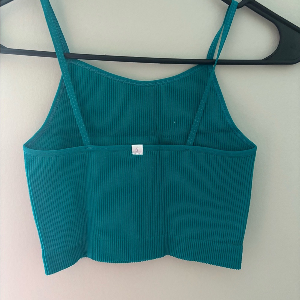 Teal Ribbed Tank Top - Picture 3 of 4